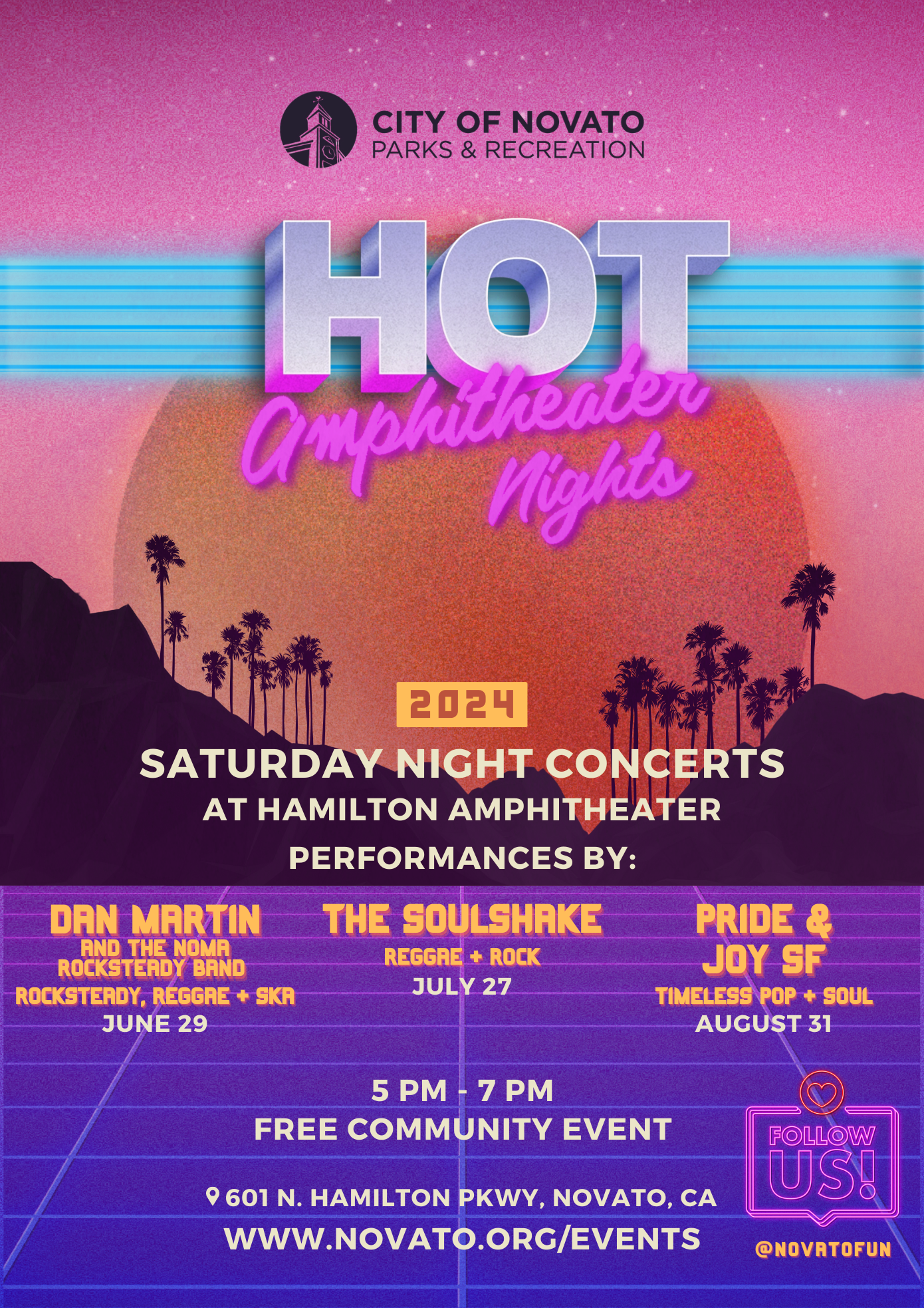 Lineup for the 2024 Hot Amphitheater Nights Concert Series