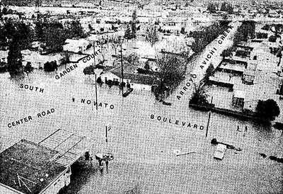 Downtown Novato During 1982 Flooding